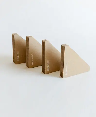 Flexi-Hex recyclable expandable corner protection designed to protect the corners and edges of fragile items such as doors, worktops, frames, and panels.