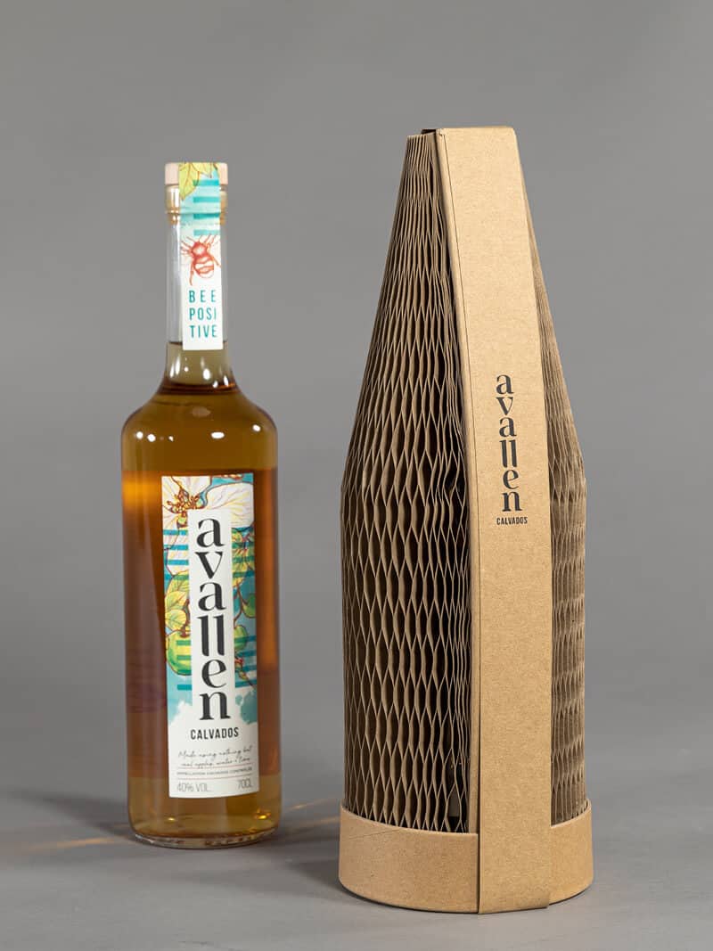 Avallen Spirits Eco-Friendly Flexi-Hex Paper Packaging for Bottles
