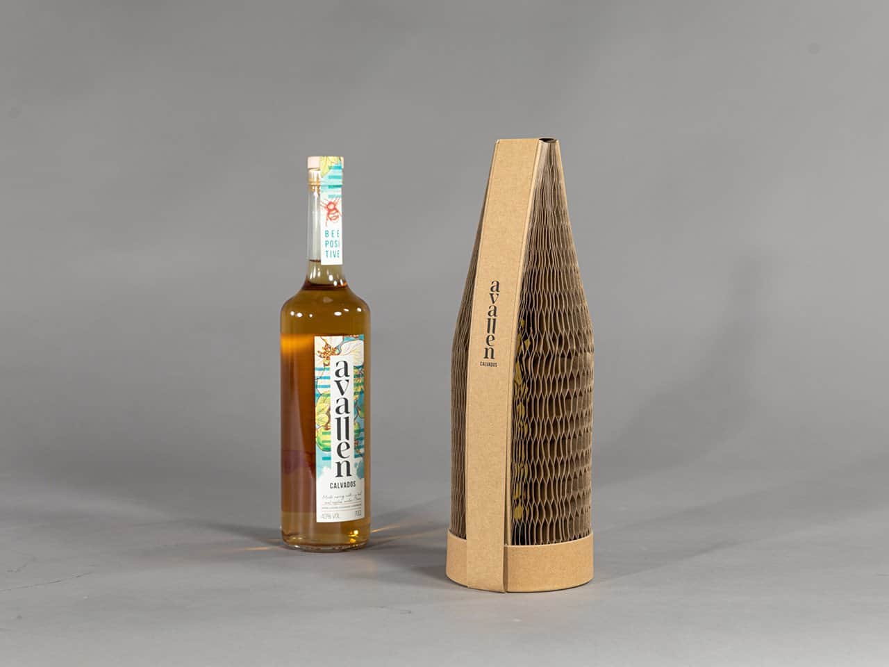 Flexi-Hex Sustainable Bottle Packaging for Avallen Spirits