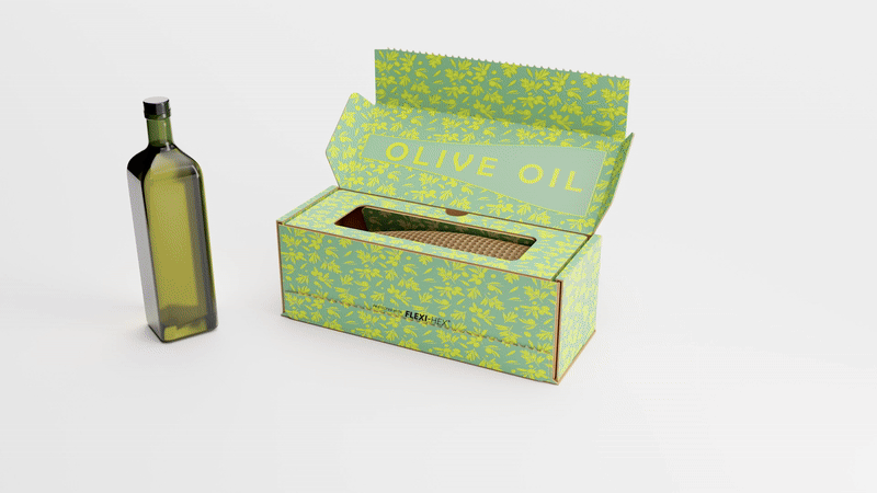 Bespoke printed graphics on Flexi-Hex boxes for bottles and homeware