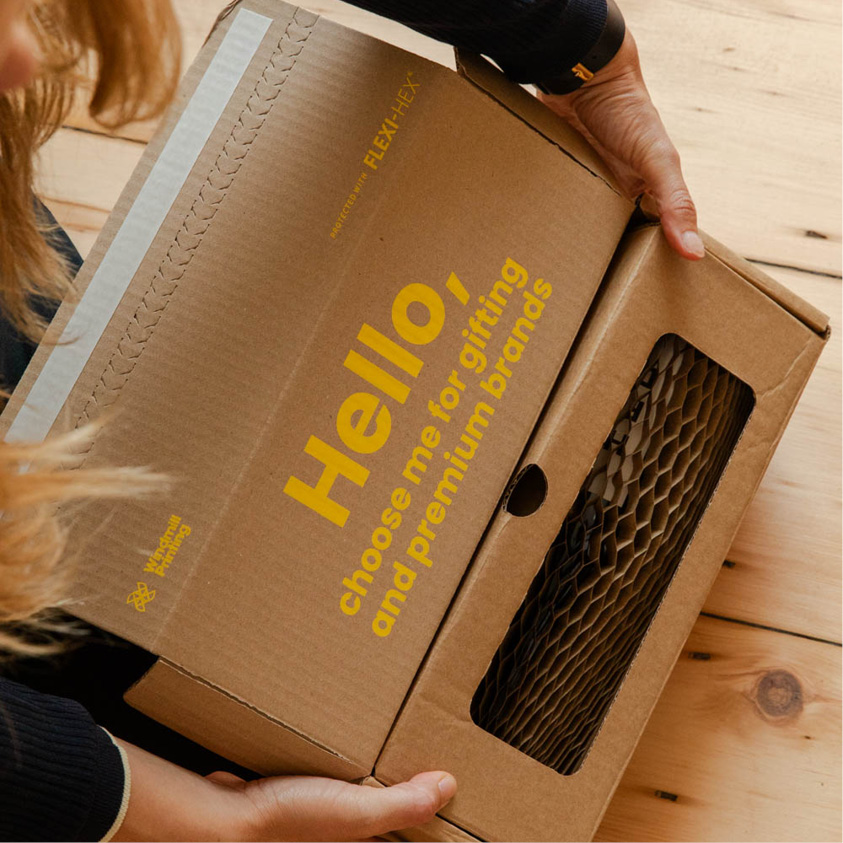 Flexi-Hex paper packaging for gifting and premium bottles