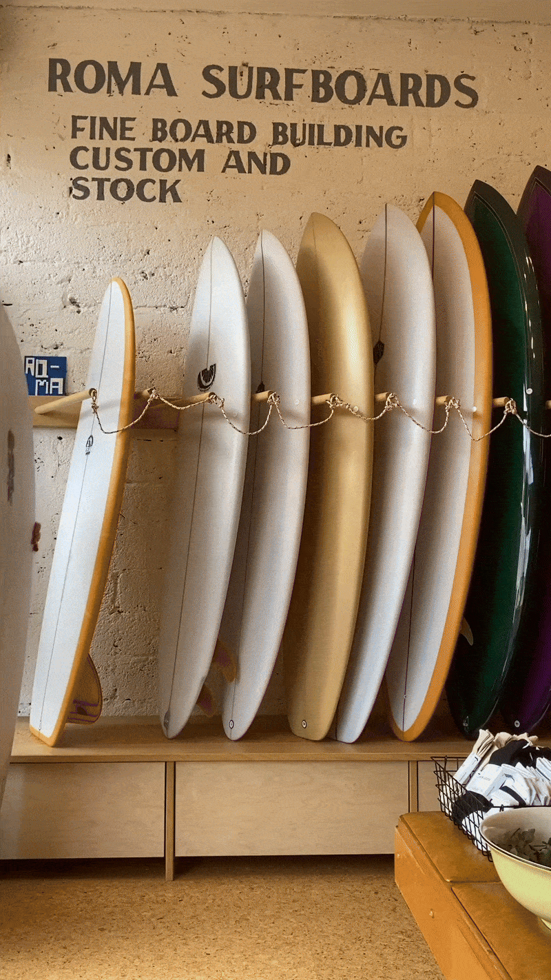 GIF of boardsports packaging in a shop